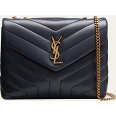 Saint Laurent Crossbody Bags Saint Laurent Loulou Small YSL Quilted Calfskin Flap Shoulder Bag DEEP