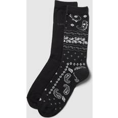 Unterwäsche Levi's normal geschnittene Bandana Socken – 2er Pack Schwarz Schwarz