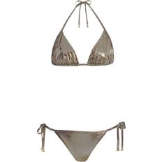 Bikinis Balmain metallic-effect bikini set women Elastane/Polyamide Gold