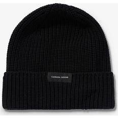 Canada Goose Homme Bonnets Canada Goose Bonnet côtelé Wordmark Unisex - Black