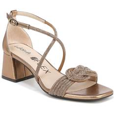 Wide Fit Heels & Pumps LifeStride Shoes Captivate Dress Sandal Bronze Faux Leather