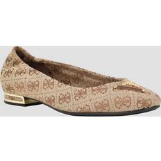 Guess Women Ballerinas Guess Triangle Brown Logo Ballet Flats Brown