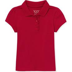 Babies Tops The Children's Place The Children's Place girls Toddler Uniform Ruffle Pique Polo Shirt, Ruby Single, 2T