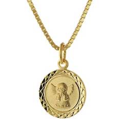 Trendor schmuck halskette für kinder engel gold 585 14 karat vergoldete kette