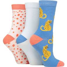 Leopard - Women Socks SockShop Ladies Pair Wildfeet Cotton Novelty Patterned Leopard 4-8 Multi Coloured