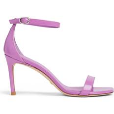 Wide Fit Heeled Sandals Stuart Weitzman Women's Nunakedcurve Patent Leather Heeled Sandals Purple