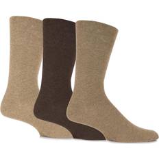 Brown Socks Gentle Grip Pair Browns Plain Cotton Socks Men's 6-11 Mens Gentle Grip