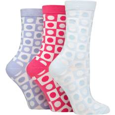 Checkered - Women Socks SockShop Ladies Pair Wildfeet Cotton Novelty Patterned Spotty Check Blue Pink Purple 4-8 Multi Coloured