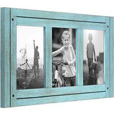 Turquoise Photo Frames Americanflat 4x6 Triple Picture Turquoise Blue Distressed Photo Frame
