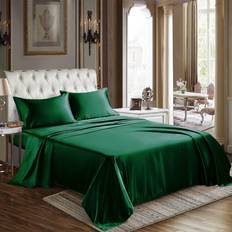 CozyLux CozyLux Satin Bed Sheet Green