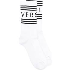 Versace Socks Versace logo-print ribbed socks men Cotton/Polyamide/Elastane White