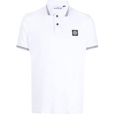 Polo Shirts Stone Island stripe-trim piqué polo shirt men Cotton/Elastane White