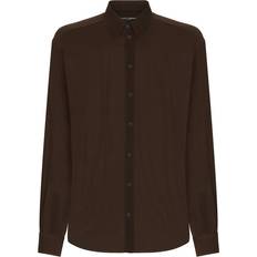 Dolce & Gabbana Brown Shirts Dolce & Gabbana silk long-sleeved shirt men Silk Brown