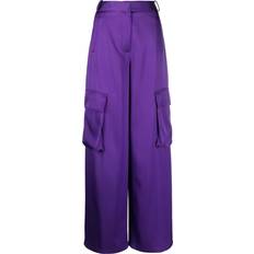 Versace Women Trousers Versace wide-leg cargo trousers women Acetate/Viscose/Silk Purple