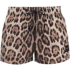 Leopard - Men Swimwear Dolce & Gabbana logo-plaque leopard-print swim shorts men Polyester/Polyamide/Elastane Black