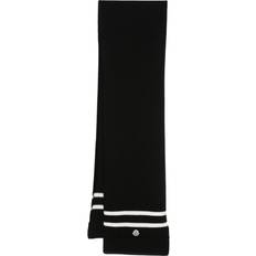 Moncler Women Scarfs Moncler striped-edge wool-blend scarf women Cashmere/Virgin Wool One Black