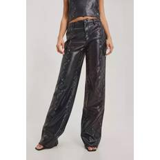 Skind Bukser Envii Enrock Pants 7006 Vide bukser Black Snake