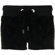 Philipp Plein Women Trousers & Shorts Philipp Plein Monogram drawstring shorts women Cotton/Polyester/Metal/glass Black