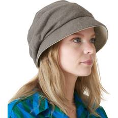 Organic Fabric Hats Charm CHARM Women Cotton Sun Hat Organic Summer Bucket Reversible Chemo Cap Foldable Elastic Brown & Khaki