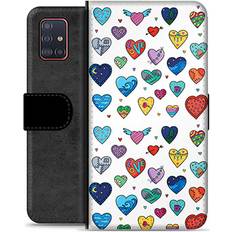 MTP Products Samsung Galaxy A51 Premium Plånboksfodral Hjärter
