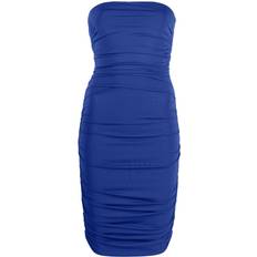 Blue - Unisex Dresses Andamane THE ANDAMANE strapless draped minidress women Viscose/Elastane Blue