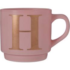 Premier Housewares Signet Pink H Letter Cup & Mug