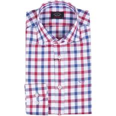 Paul & Shark Mens And Long Sleeved Checked Red/Blue/White Multicolour