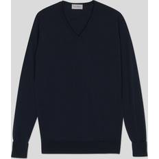 John Smedley Tøj John Smedley Bobby Extra Fine Merino V-Neck Pullover Midnight