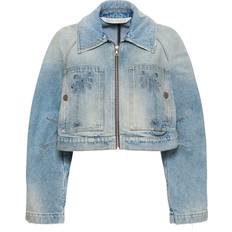 Palm Angels Women Outerwear Palm Angels Paris Denim Jacket - Light Blue