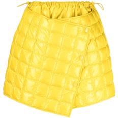 Moncler Women Skirts Moncler Yellow Quilted Finish Asymmetric Skirt women Polyamide/Polyamide/Feather Down