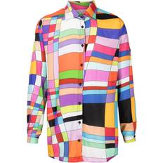 Multicolored - Unisex Shirts Amir Slama Amir Slama geometric-print long-sleeve shirt unisex Viscose Multicolour