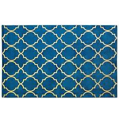 Viscose Carpets Beliani Viscose Rug 140 YELKI Blue cm