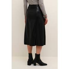 Cream Skirts Cream Ariana Faux Leather A-Line Fit Skirt - Black