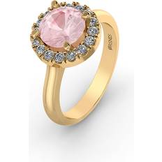 Henrik Ørsnes Design Karat Guld Ring med Pink Morganit og Brillanter 0,24 Carat W/SI