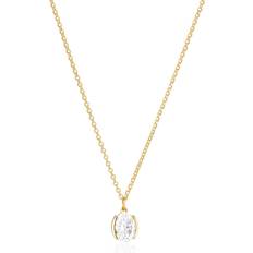 Sif Jakobs White Zirconia Ellisse Carezza Necklace SJ-N2353-CZ-YG