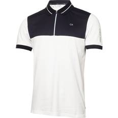 Calvin Klein White Polo Shirts Calvin Klein Whitman Zipped Polo White/Navy