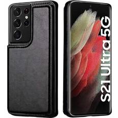 ExpressVaruhuset Samsung S21 Ultra Stöttåligt Skal Korthållare 3-FACK Flippr