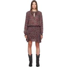 Marant Etoile Noanne paisley georgette minidress brown