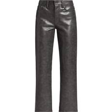 Cuero Pantalones Agolde Women's Sloane Leather Look Jeans - Black