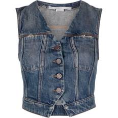 Stella McCartney Cropped denim vest blue