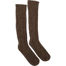 Dolce & Gabbana Socks Dolce & Gabbana Brown Wool Knit Calf Long Socks Brown