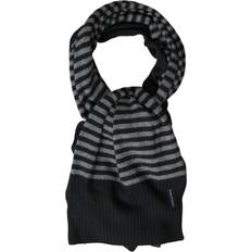 Nylon Belte Dolce & Gabbana Black Gray Stripe Wool Neck Wrap Shawl Scarf