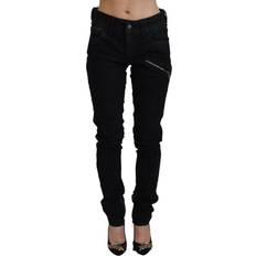 John Galliano Black Cotton Mid Waist Skinny Slim Fit Denim Jeans