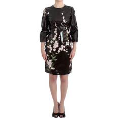 Men - Multicoloured Dresses Dolce & Gabbana Black patent floral HANDPAINTED dress IT42