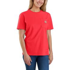 Carhartt Mujer Camisetas & Tops Carhartt Loose Fit Heavyweight K87 Pocket Camiseta de Damas - Coral