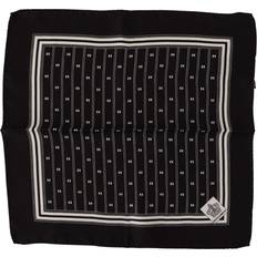 Dolce & Gabbana Accessories Dolce & Gabbana Black Patterned Silk Square Handkerchief Scarf