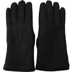 Dolce & Gabbana Herr Handskar Dolce & Gabbana Black Lambskin Leather Hands Mitten Mens Gloves