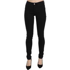 Costume National Black Embellished Mid Waist Skinny Denim Jeans