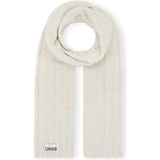 Ganni Halstücher & Schals Ganni Cable Scarf in White Recycled Polyamide/Recycled Wool/Wool Women's White One