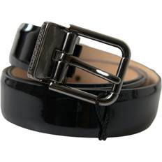 Dolce & Gabbana Black Calf Leather Metal Buckle Men Belt